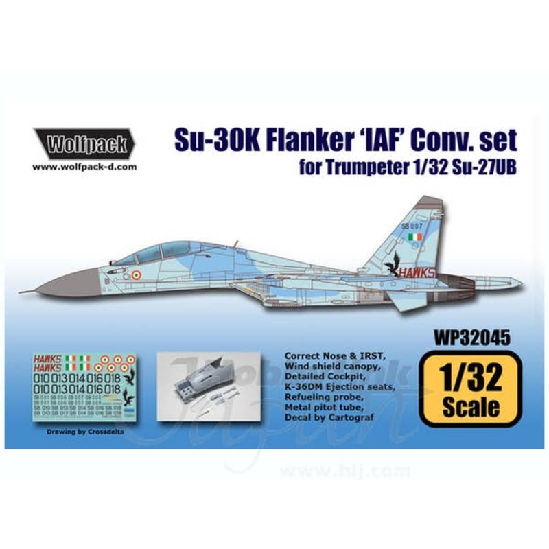 1/32 Su-30K Flanker IAF Conversion Set (for Trumpeter Su-27UB)
