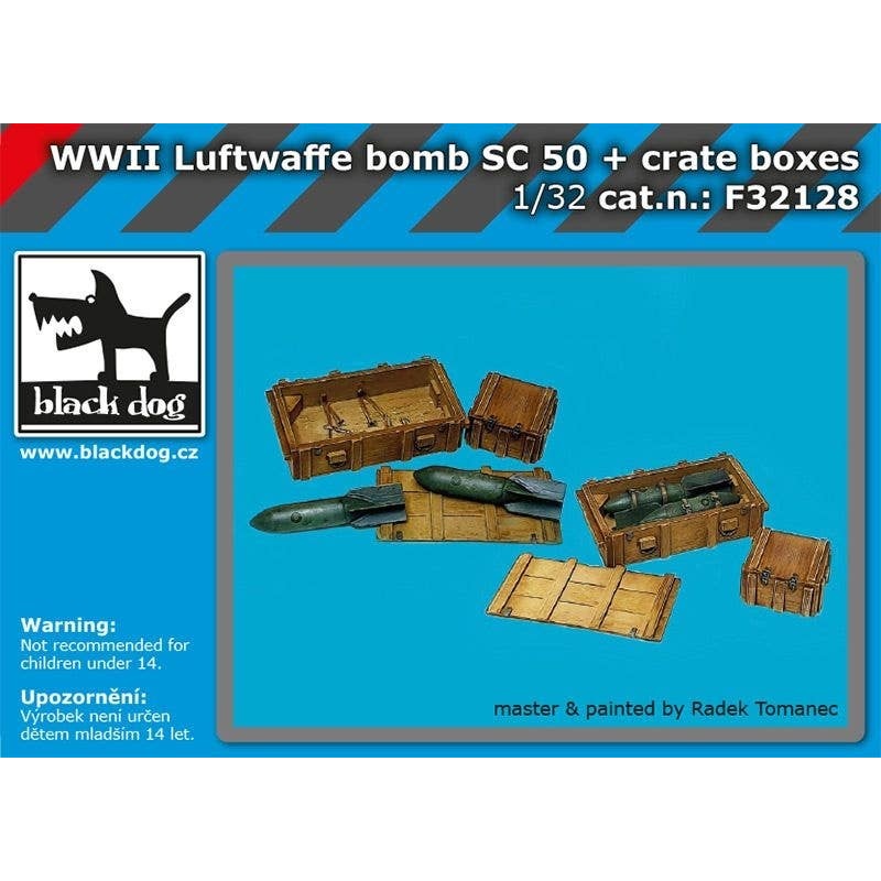 1/32 WW.II German Air force Sc50 Bomb x 4+ Transport Crate x 2 Set (HAUF32126 + F32127)