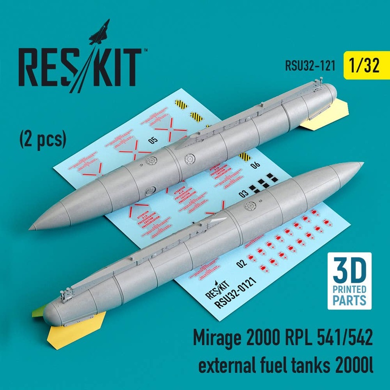 Mirage 2000 RPL 541/542 external fuel tanks 2000lt (2 pcs) (3D Printing)