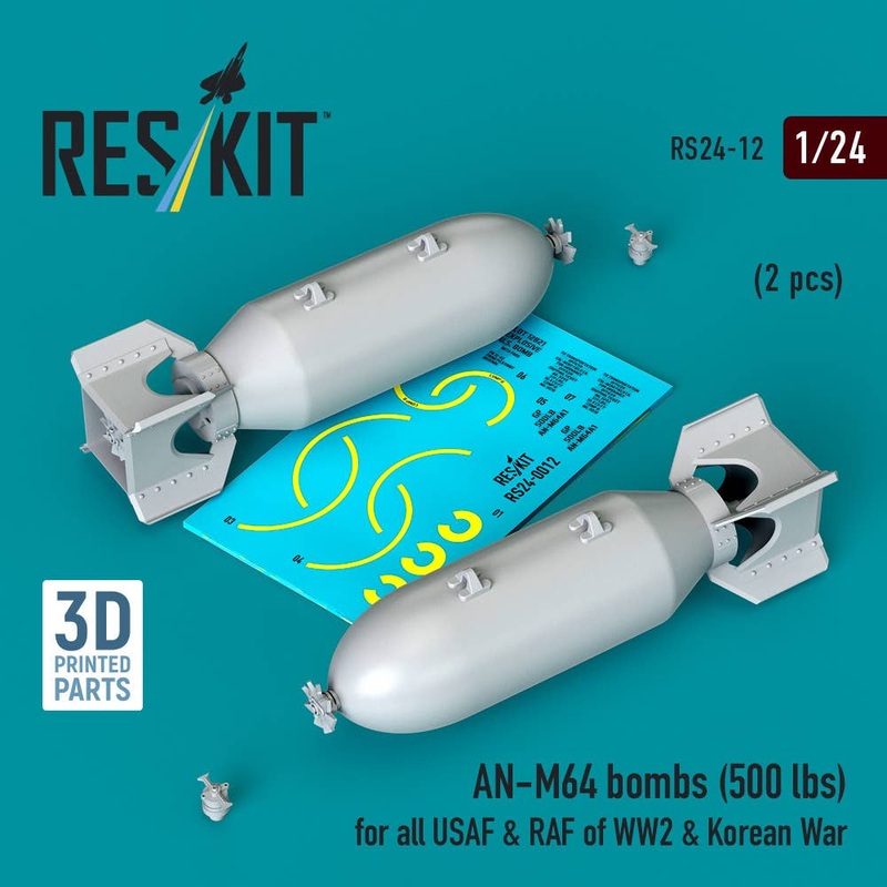 1/24 AN-M64 bombs (500 lbs) WW2 & Korean War (2 pcs) (3D Printed)
