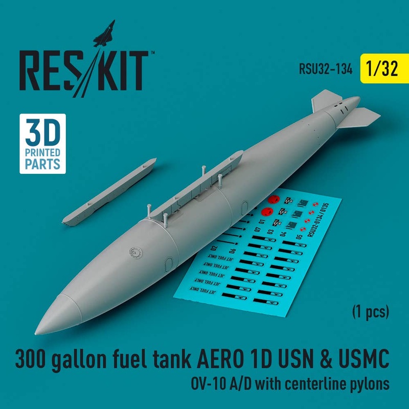 1/32 300 gallon fuel tank AERO 1D USN & USMC (1 pcs) (OV-10 A/D with centerline pylons) (3D Printed)