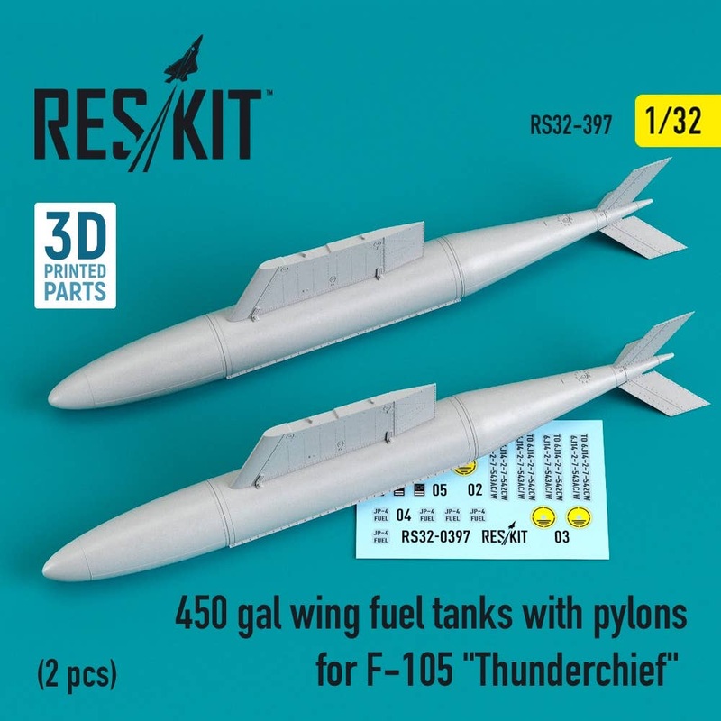 1/32 450 gal wing fuel tanks with pylons for F-105 Thunderchief (2 pcs)