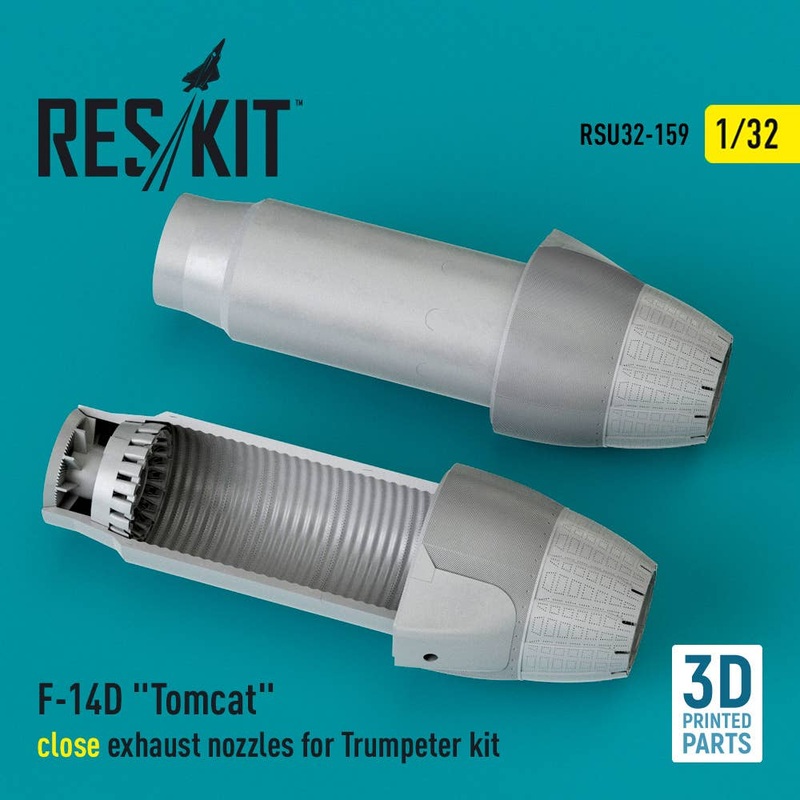 1/32 F-14D Tomcat close exhaust nozzles for Trumpeter kit (3D Printed)