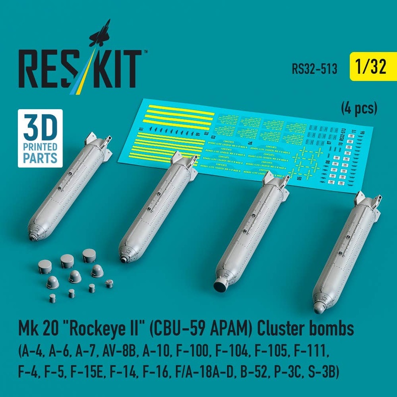 1/32 Mk 20 Rockeye II (CBU-59 APAM) Cluster bombs (4 pcs)