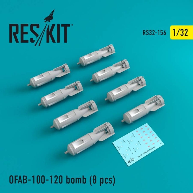 1/32 OFAB-100-120 Bomb (8pcs) Su-7, Su-17, Su-24, Su-25, Su-27, Su-30, Su-34, MiG-21, MiG-27, Yak-38, Jak-130