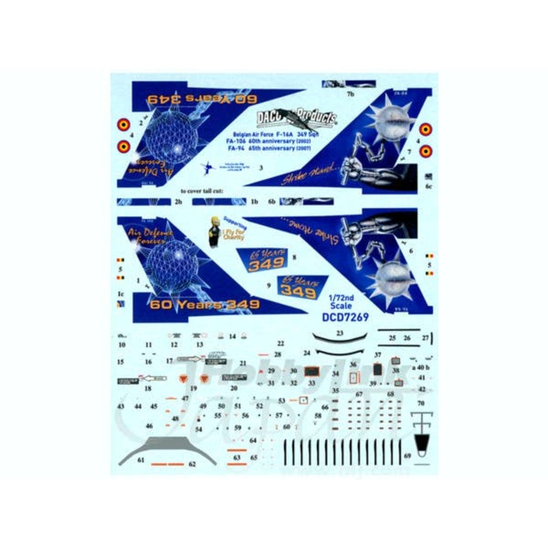 1/72 F-16A MLU Fighting Falcon 349Sqn Belgina Air Force 60&65th Anniversary
