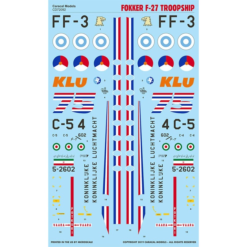 1/72 Fokker F-27 Military Decal