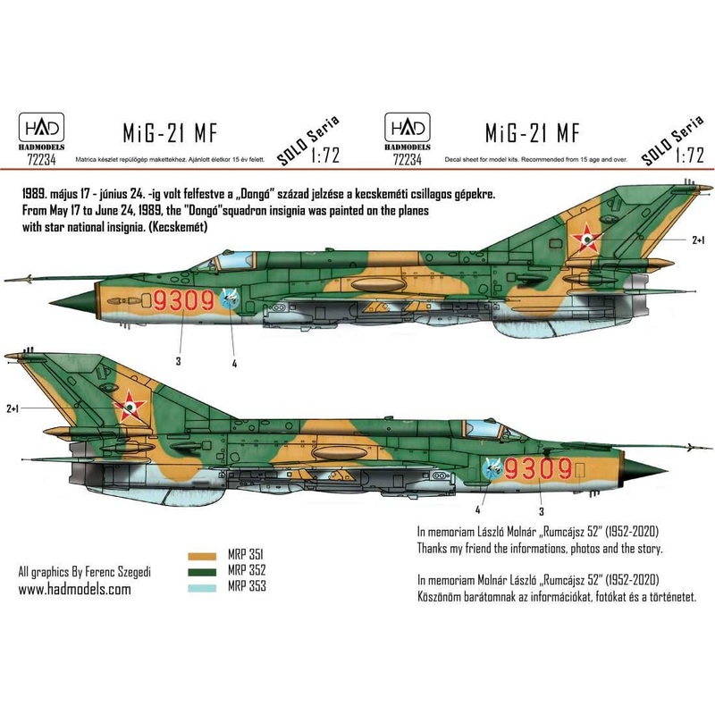 1/72 MiG-21MF HUNAF 9309 Dongo Squadron