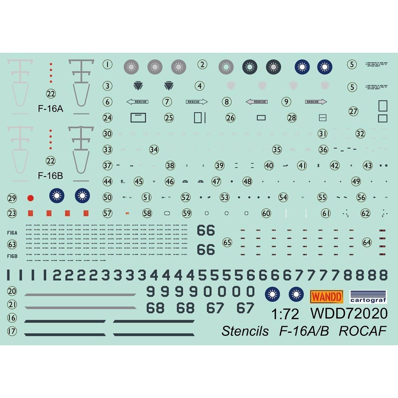 1/72 ROCAF F-16A/B Stencils & Markings Decal