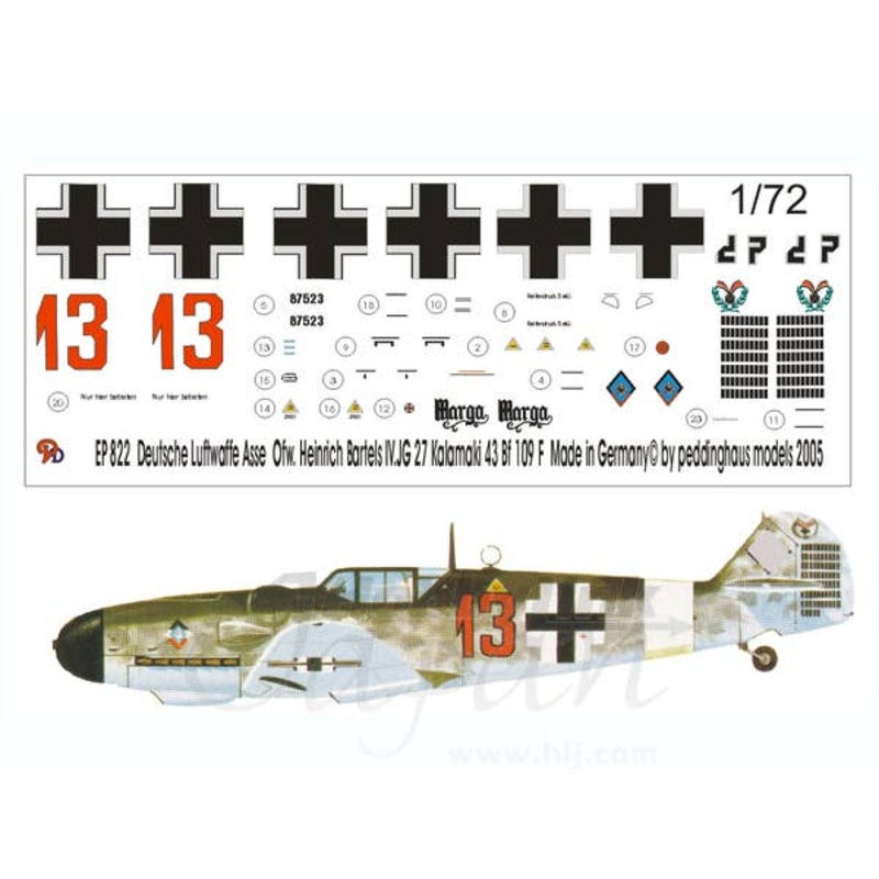 Bf109F Ofw. Heinrich Bartels, 11/JG 27 Kaalamaki, Greece 1943