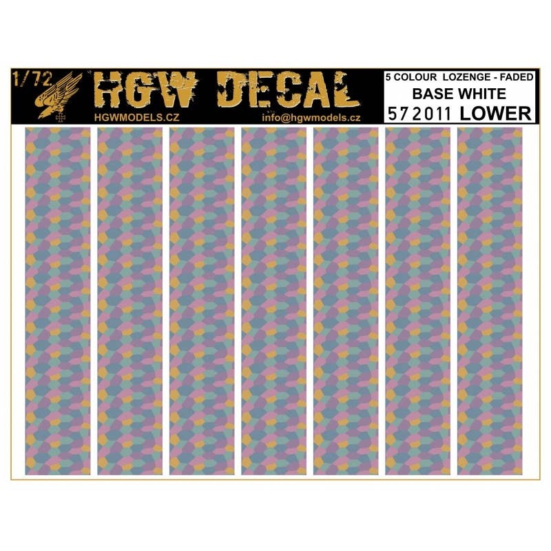 1/72 5 Colour Lozenge Lower Base White
