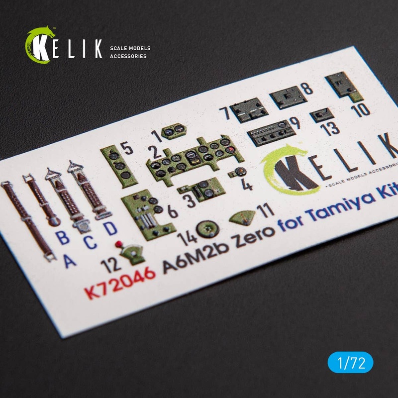 1/72 A6M2B Zero - interior 3D decals for Tamiya kit