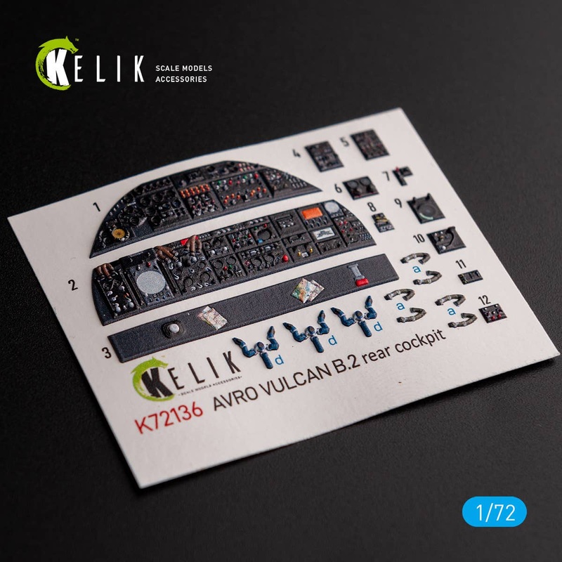1/72 AVRO VULCAN B.2 Rear cockpit - interior  3D decals for Airfix  kit