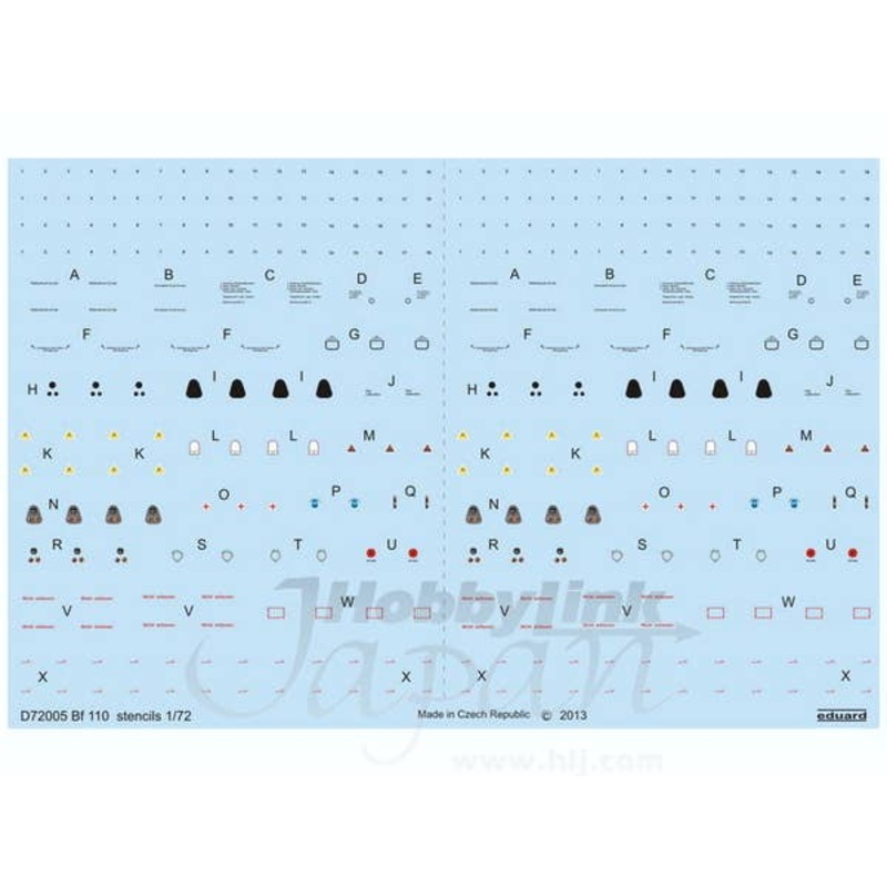 1/72 Bf 110 Stencils