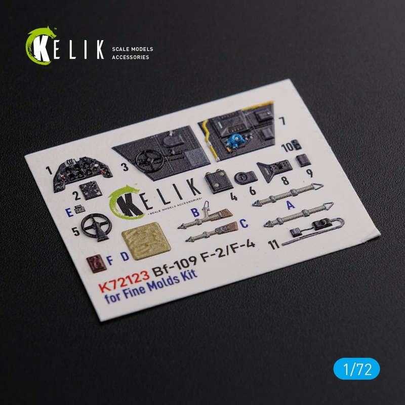 1/72 BF109-F2/F4 interior 3D decals for Fine Molds kit