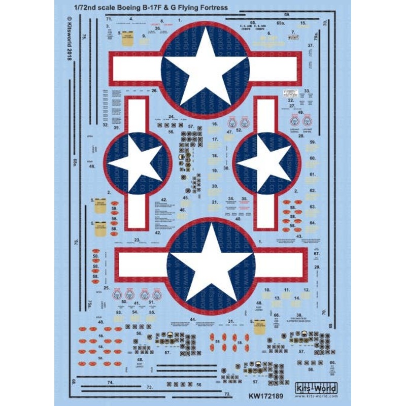 1/72 Boeing B-17F/G Decal Sheet