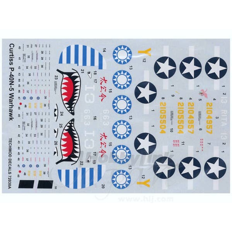 1/72 Curtiss P-40N-5 Warhawk Decals