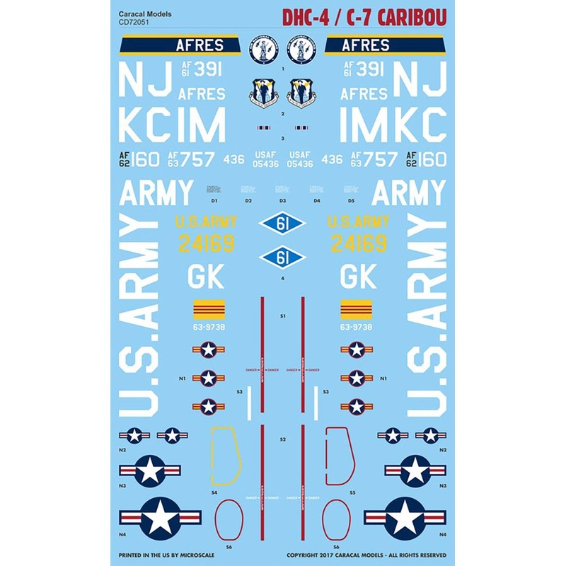 1/72 DHC-4 / C-7 Caribou Decal