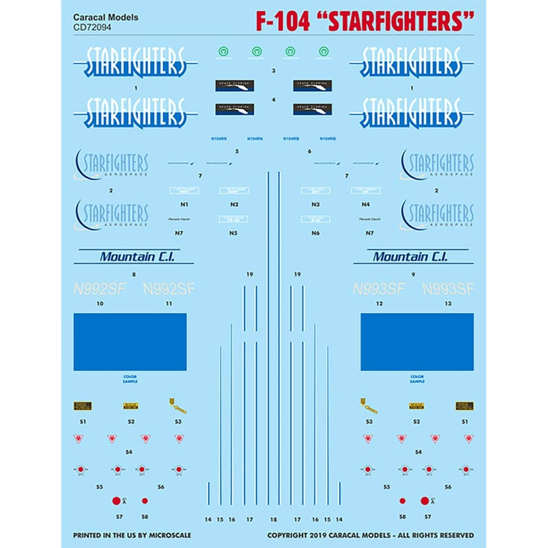 1/72 F-104 Starfighter Decal