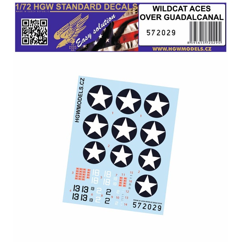1/72 F4F-4 WILDCAT ACES OVER GUADALCANAL (Standard Decals)