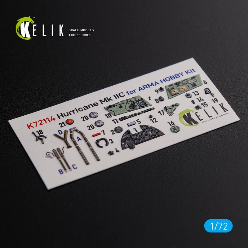 1/72 Hurricane Mk IIC interior 3D decals for Arma Hobby kit