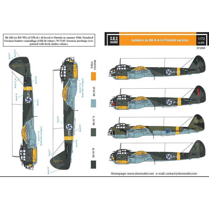 1/72 Junkers Ju-88 A-4 in Finnish Service