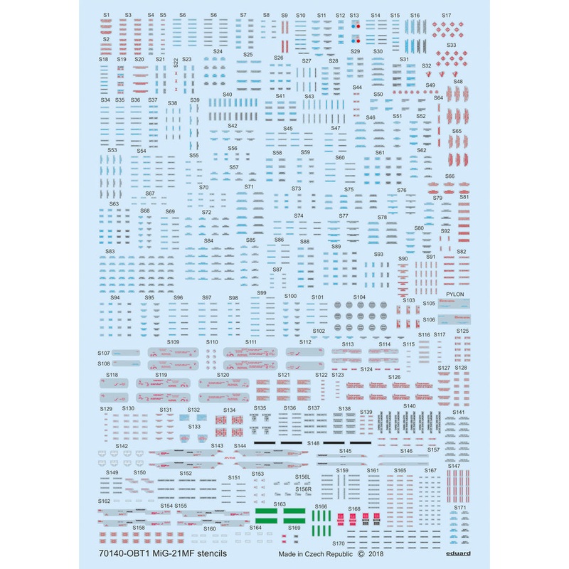 1/72 MiG-21MF Stencils (for Eduard)