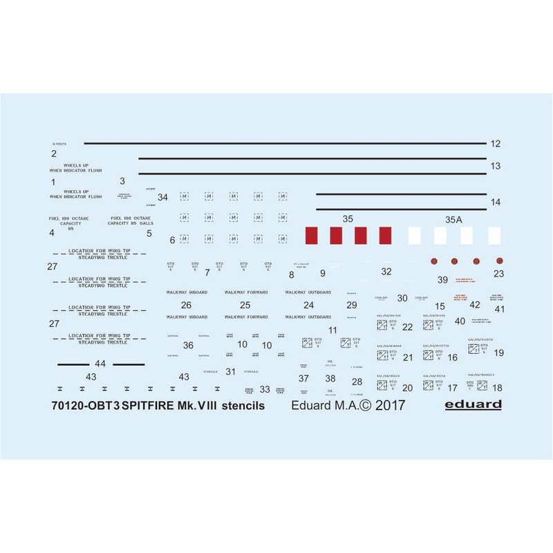 1/72 Spitfire Mk.VIII Stencils Decal (Eduard)