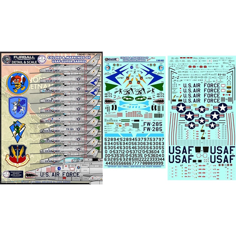 1/72 US Air Force F-100 Super Sabres Part 1 Color & Marking Decals
