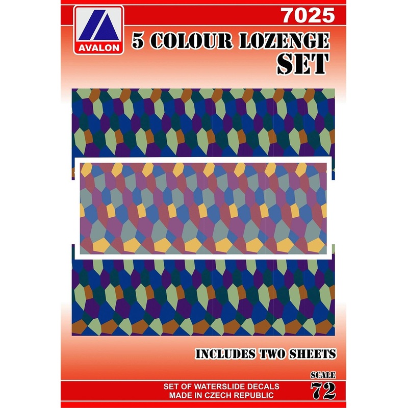 1/72 5 Colour Lozenge Set Includes Two Sheets