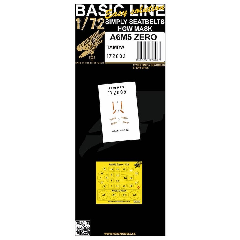 1/72 A6M5 Zero (BASIC LINE: seatbelts + masks / for Tamiya)