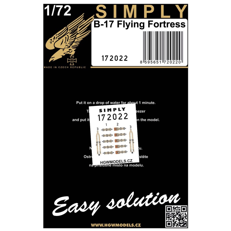 1/72 B-17 Flying Fortress (FABRIC) Seatbelt (Simply Edition - Relief Print)