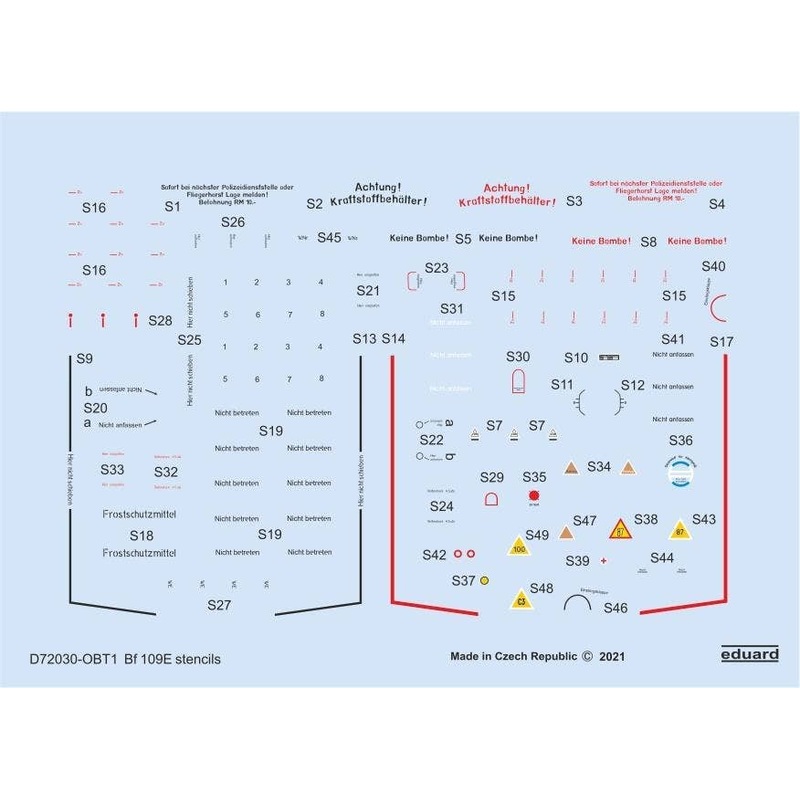 1/72 Bf 109E Stencils (General Purpose)