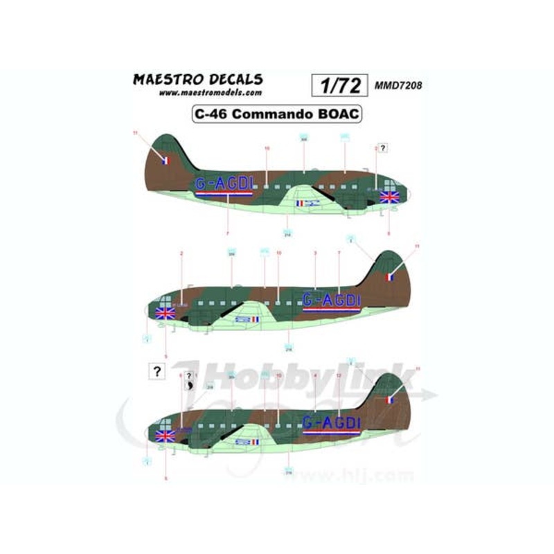 1/72 C-46 Commando Decals BOAC