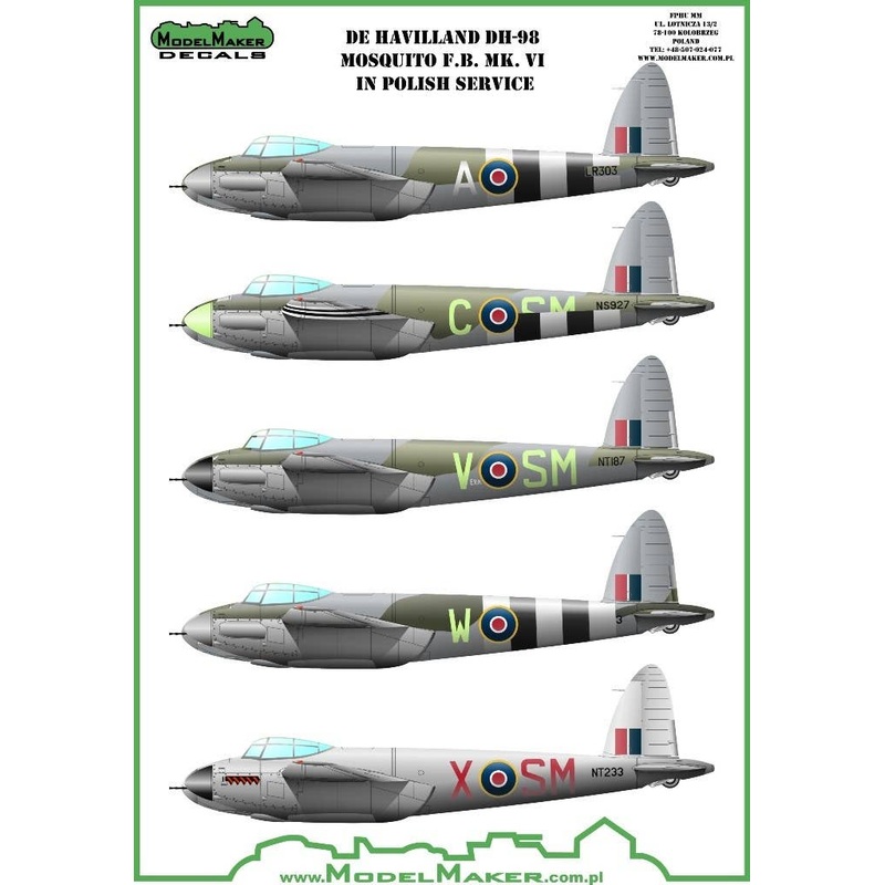 1/72 De Havilland Mosquito FB Mk.VI Poland Decals