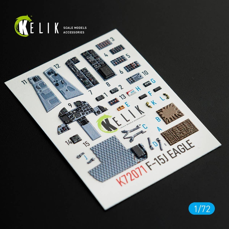 1/72 F-15J Eagle interior 3D decals for PLATZ kit