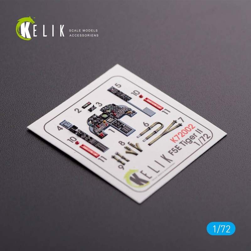 1/72 F-5E Tiger II Early series interior 3D decals for Dream Model kit
