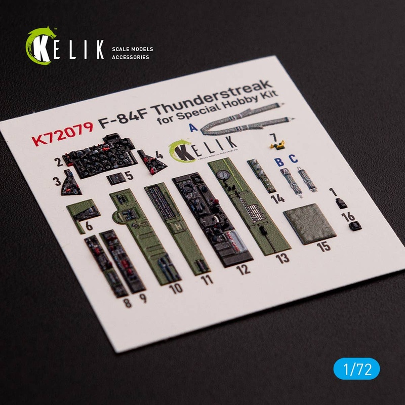 1/72 F-84F Thunderstreak interior 3D decals for Special Hobby Kit