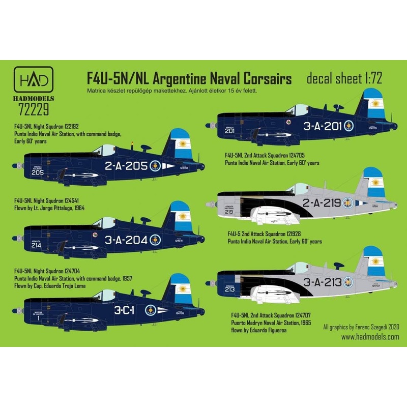 1/72 F4U-5N / NL Argentine Naval Corsairs