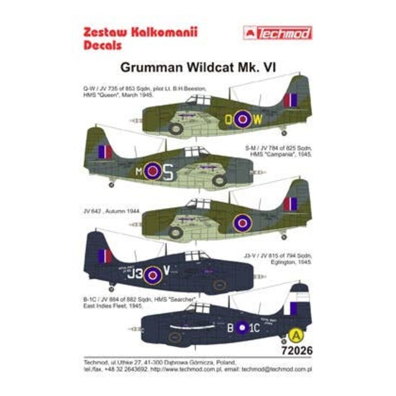 1/72 Grumman Wildcat Mk.VI Decal