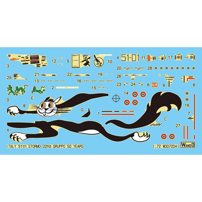 1/72 Italian Air Force 51st Air Force 22nd Group 50th Anniversary Paint Decal