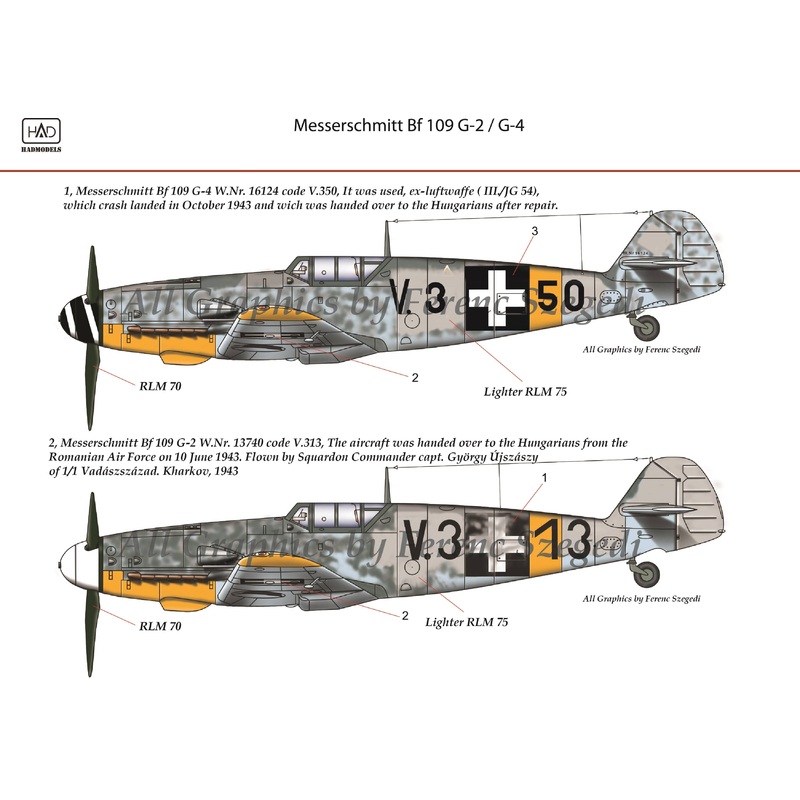 1/72 Messerschmitt Bf 109 G-2/G-4 Decal Sheet
