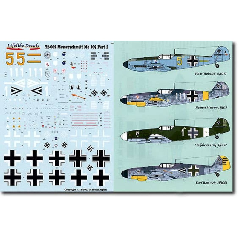 1/72 Messerschmitt Bf109 #1 Decal