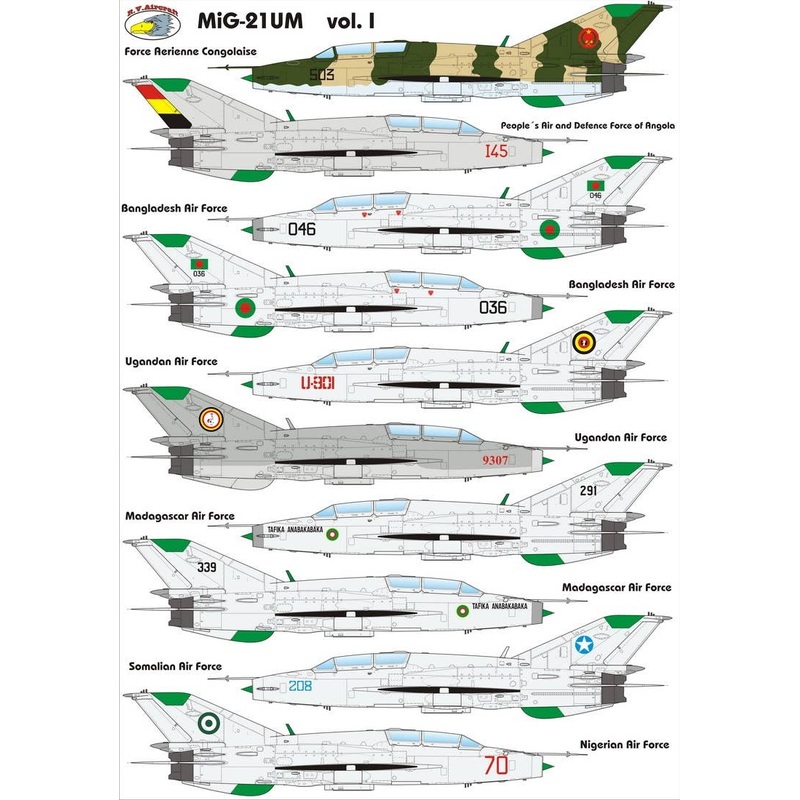 1/72 MiG-21UM Decal Set Vol.I