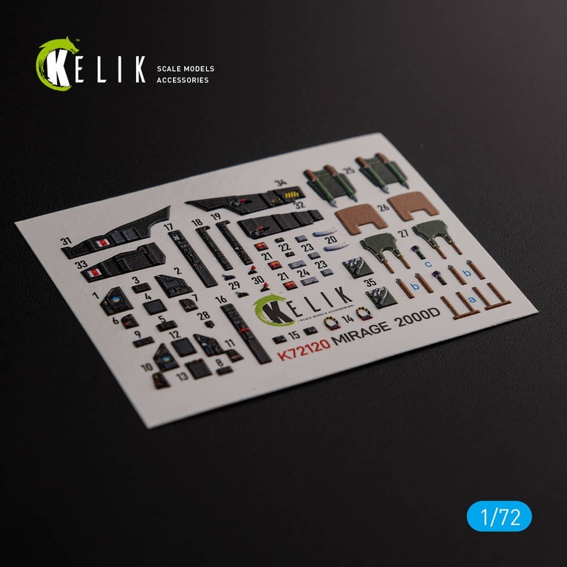 1/72 Mirage 2000D interior 3D decals forModelSvit kit