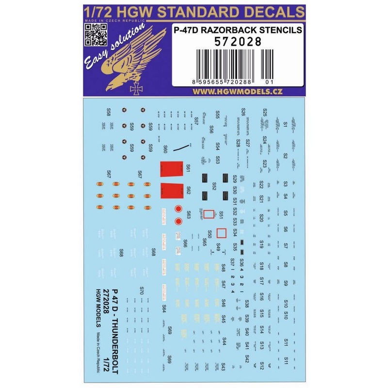 1/72 P-47D Razorback Stencils