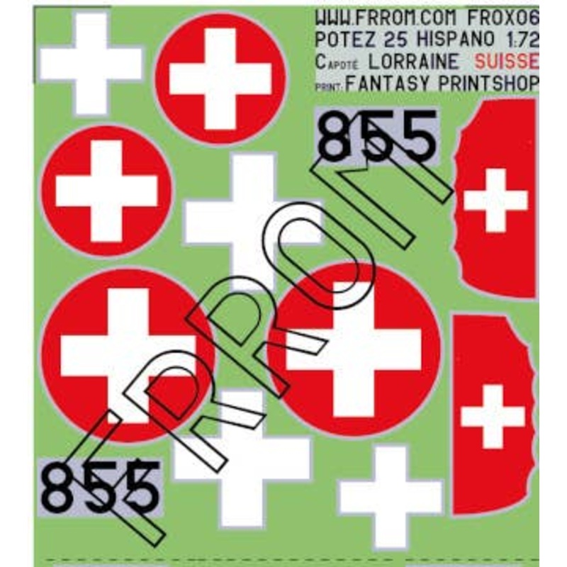 1/72 Potez 25 Swiss 855 Decals