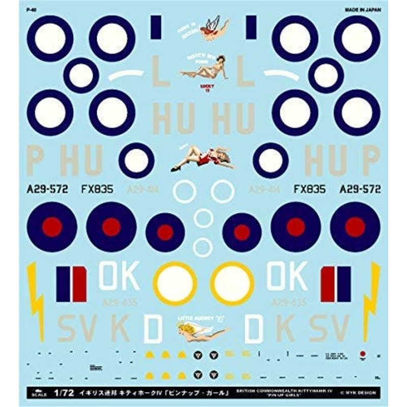 1/72 RAF & Commonwealth of Nations Air Force Kittyhawk IV Pin Up Girl
