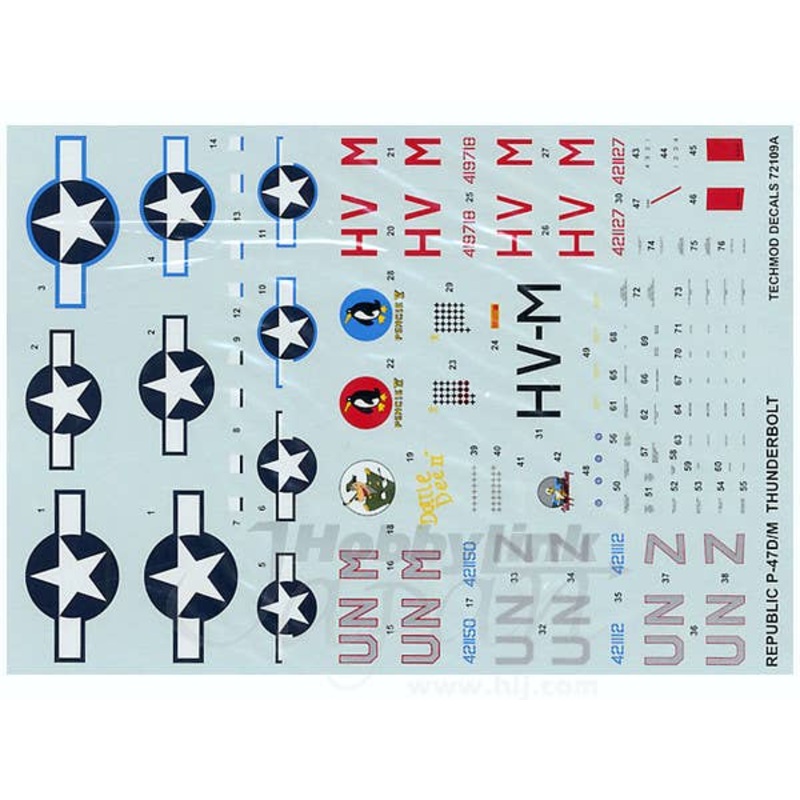 1/72 Republic P-47D/M Thunderbolt Decals