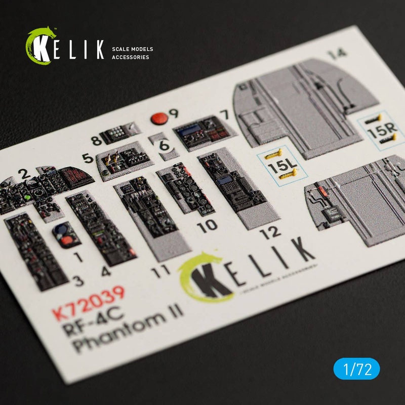 1/72 RF-4C Phantom II interior 3D decals for Hasegawa kit